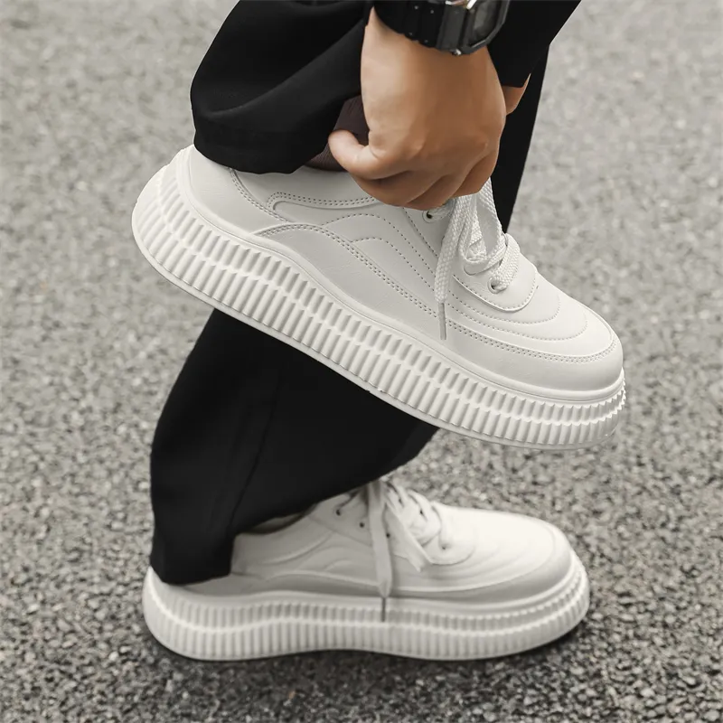 VAEL Coverage Slip Resistant Cushioning Abrasion Resistant Breathable Height Increasing Low Top Skateboard Shoes Men's-5