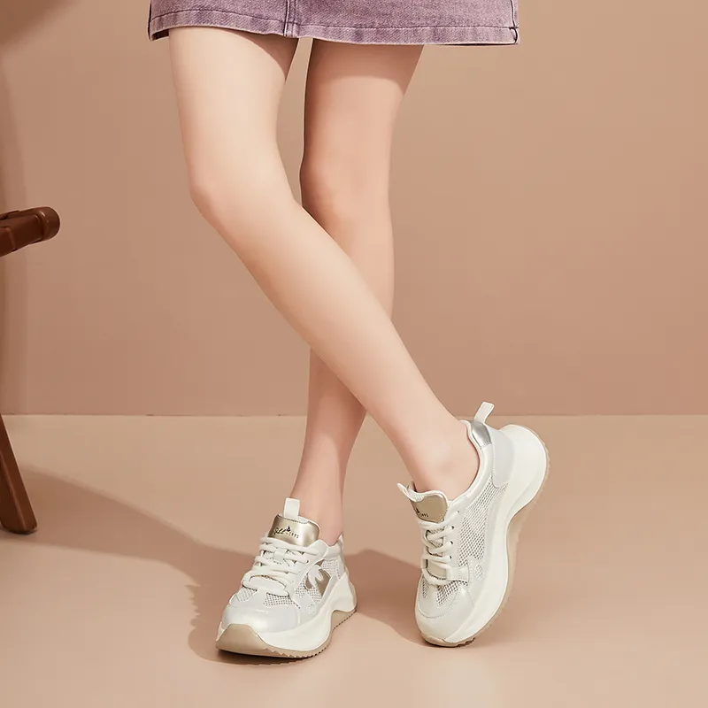 VAEL Cushioning, Slip Resistant, Abrasion Resistant, Breathable Coverage Low Top Chunky Sneakers Women's-10