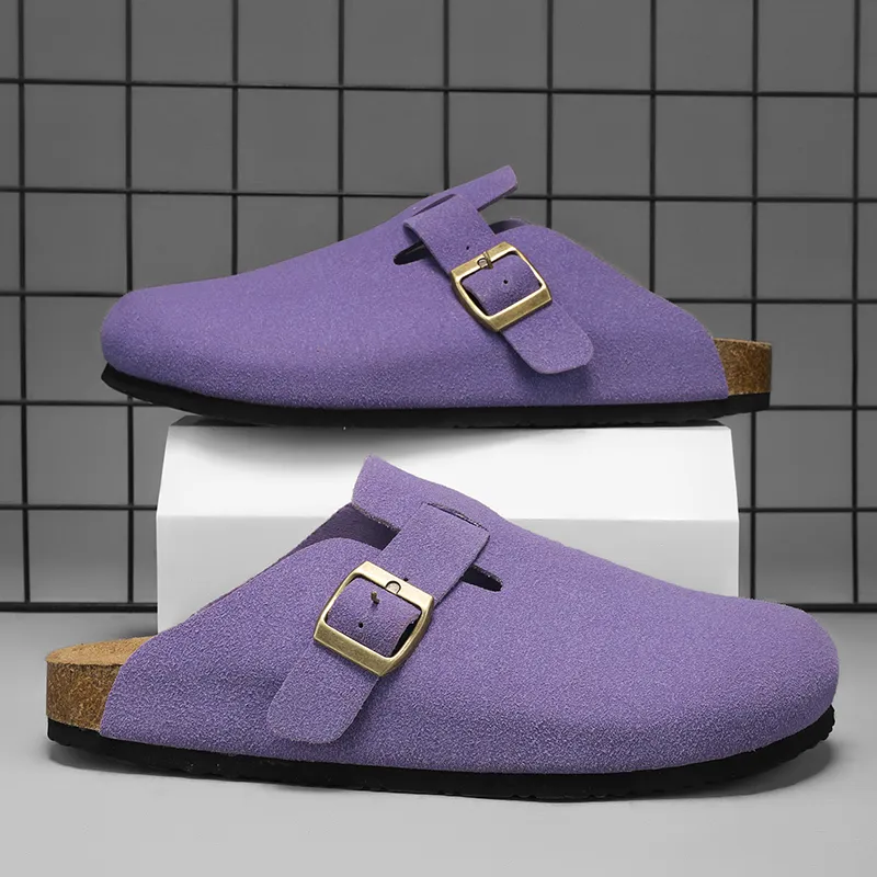 VAEL Rubber Sole Odor Resistant Abrasion Resistant Slip Resistant Antibacterial Closed Toe Slippers Unisex-9