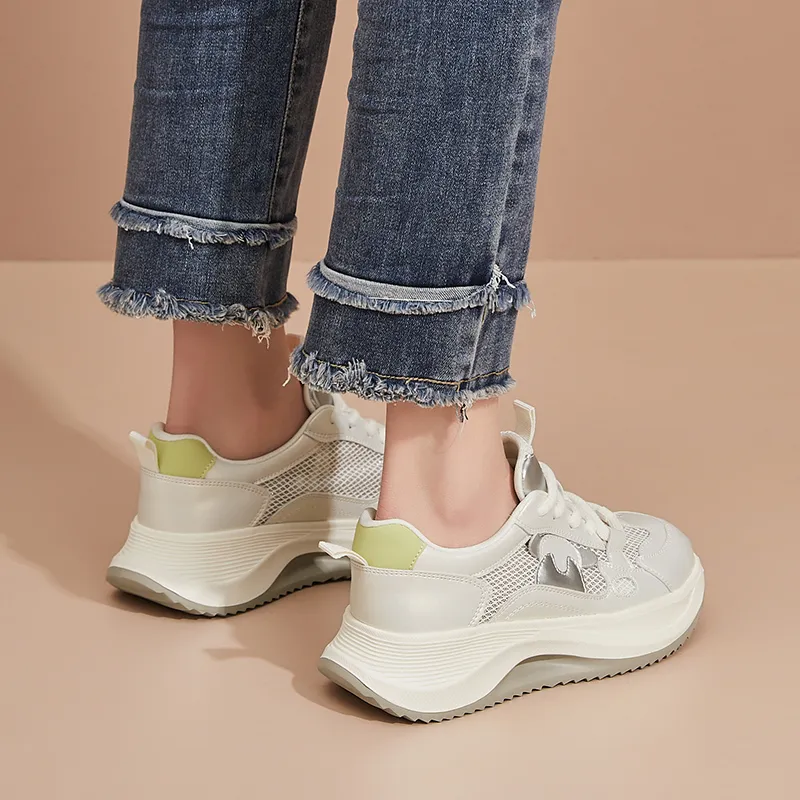 VAEL Cushioning, Slip Resistant, Abrasion Resistant, Breathable Coverage Low Top Chunky Sneakers Women's-3