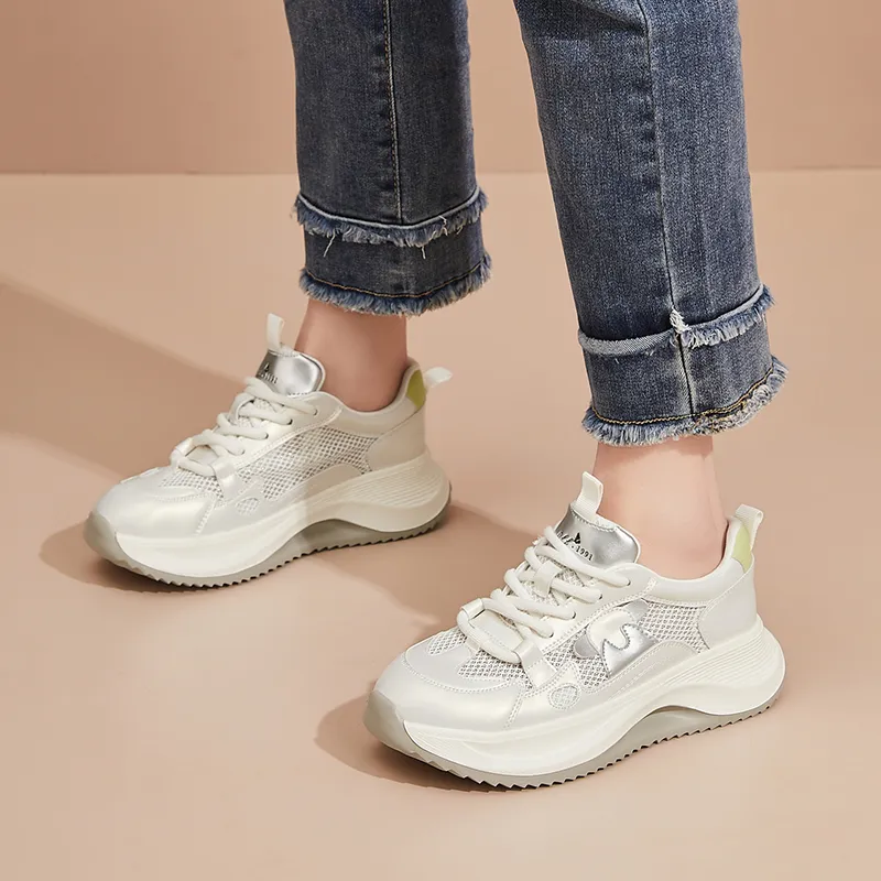 VAEL Cushioning, Slip Resistant, Abrasion Resistant, Breathable Coverage Low Top Chunky Sneakers Women's-2