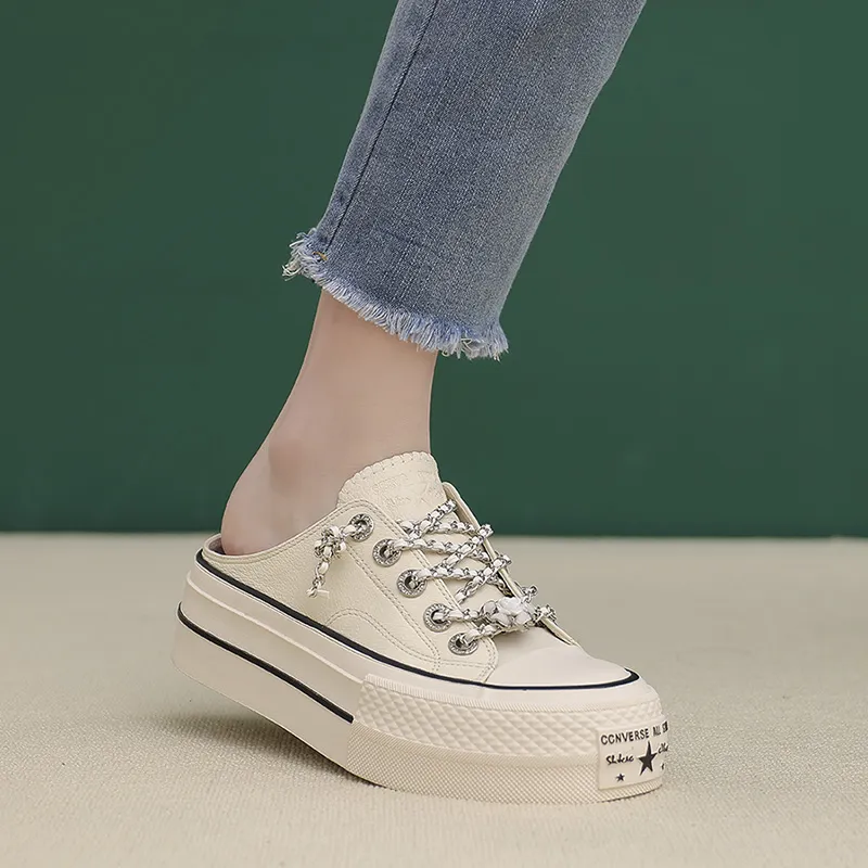 VAEL Slip Resistant, Breathable, Lightweight, Height Increasing Low Top Canvas Shoes Women's-12