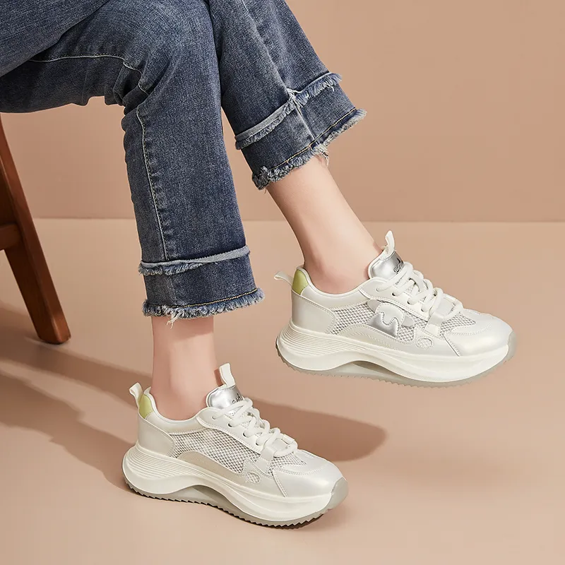 VAEL Cushioning, Slip Resistant, Abrasion Resistant, Breathable Coverage Low Top Chunky Sneakers Women's-4