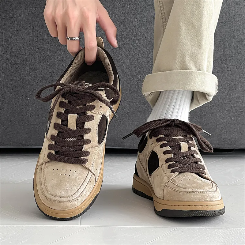 VAEL Coverage Anti Slip And Wear Resistant Low Top Skateboard Shoes Men's Linen-1