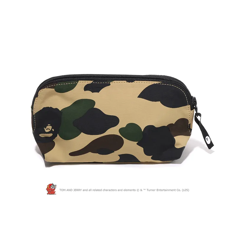A BATHING APE Tom And Jerry Collaboration Fabric Storage Bag Yellow/Green-2