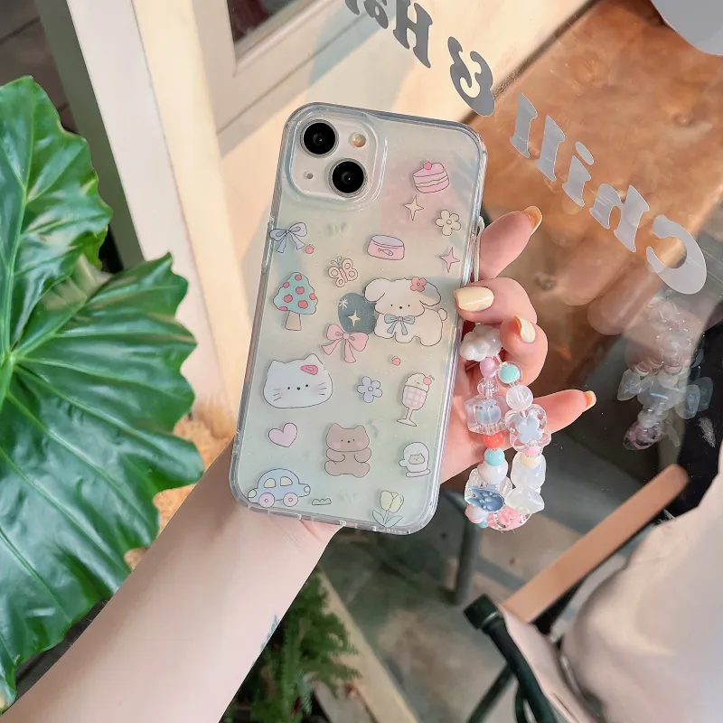 Icona TPU Material Glitter Small Animal Phone Cases Compatibility IPhone12/13/14/15/Pro/Ma-7