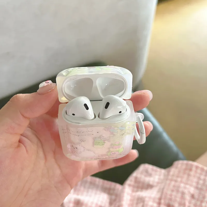 Icona Suitable For Apple Airpods 1st Generation/2nd Generation/3rd Generation TPU Green Kitten Headphone Cases-3