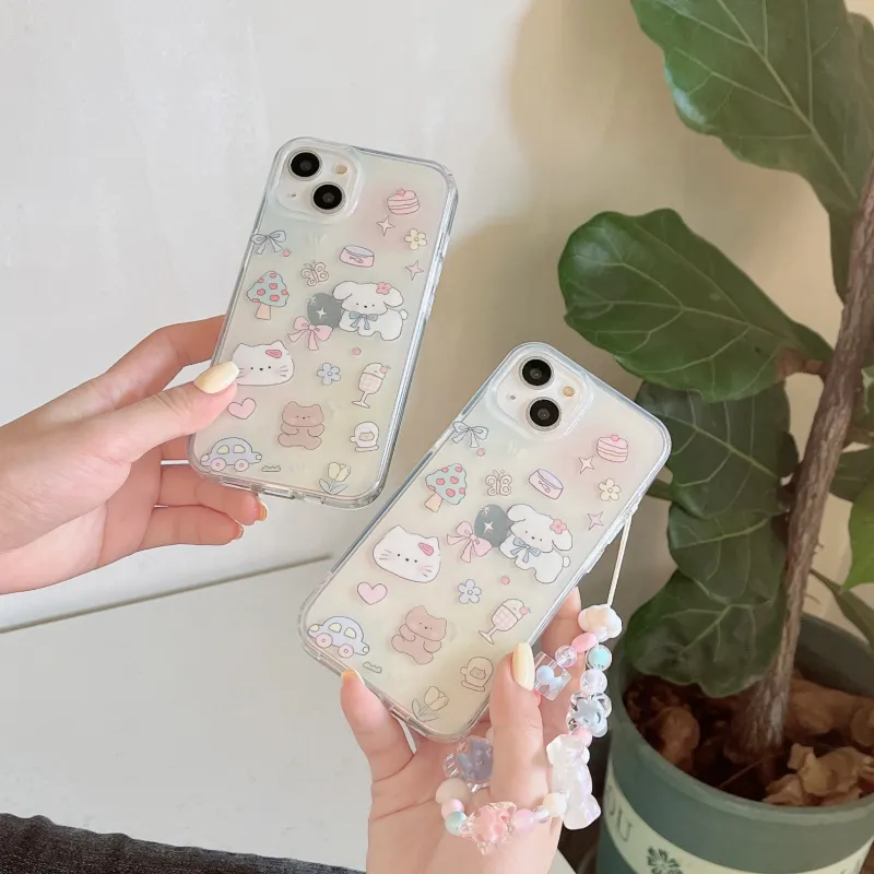 Icona TPU Material Glitter Small Animal Phone Cases Compatibility IPhone12/13/14/15/Pro/Ma-10