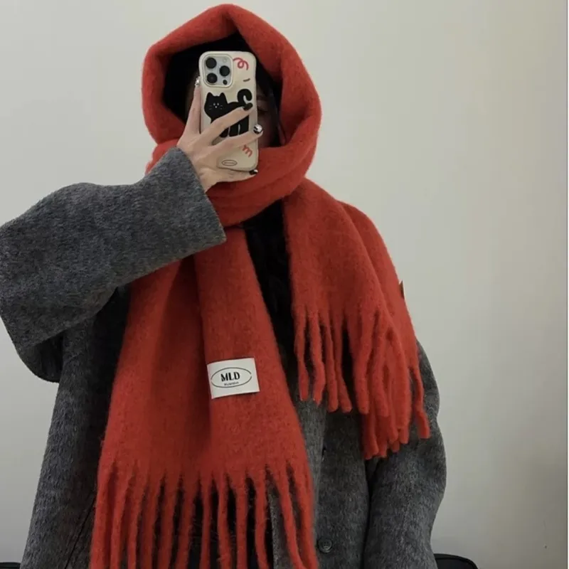 Bejirog Wool Knit Scarves Unisex Ice Blue-3
