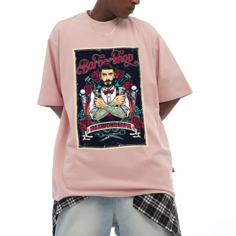 YUZHAOLIN Loose Fit Western Short Sleeved Top Unisex-17