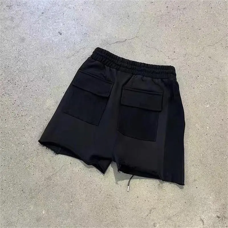 YUZHAOLIN Straight Fit Solid Color Couple American Shorts Unisex Black-1
