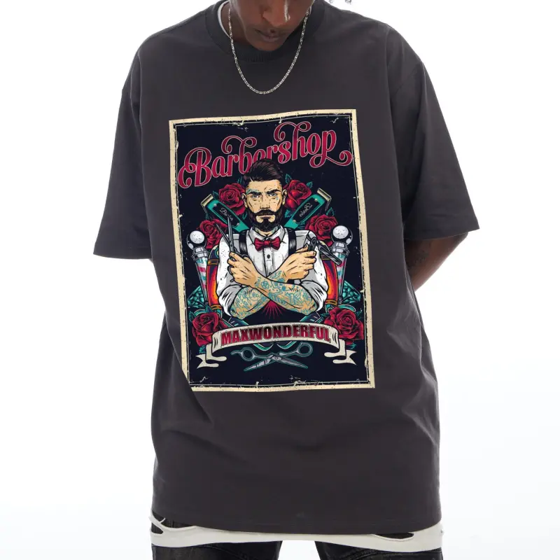 YUZHAOLIN Loose Fit Western Short Sleeved Top Unisex-14