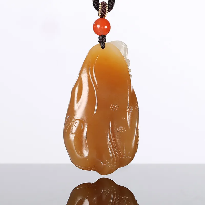 Enjoy Hetian Jade Pendants Sugar Jade Unisex-4