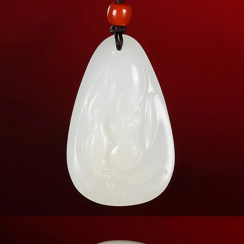 Enjoy Hetian Jade Pendants White Jade Unisex-1