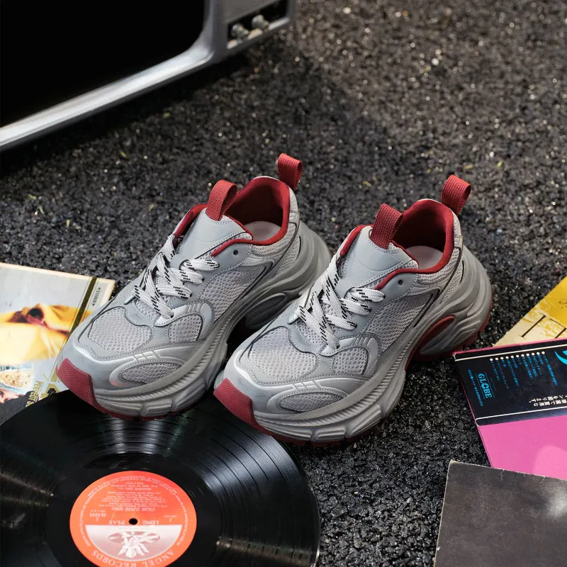 GG CC Chunky Sneakers Women's Low Top Gray/Ecru-7