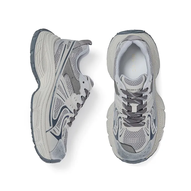 GG CC Chunky Sneakers Women's Low Top Gray-1