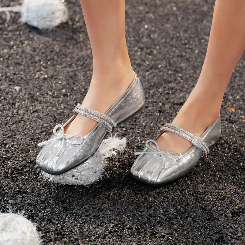 GG CC Flat Mary Jane Shoes Ballet Unlined Shoes 1cm Women's-6