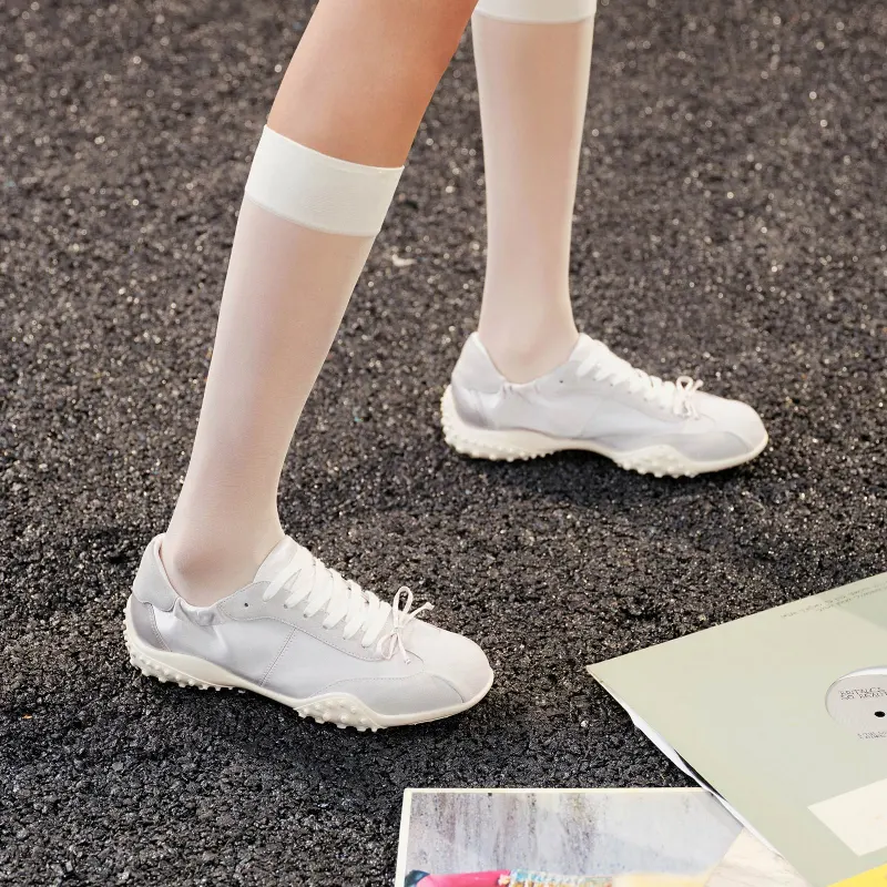 GG CC Skateboard Shoes Women's Low Top Ecru-6