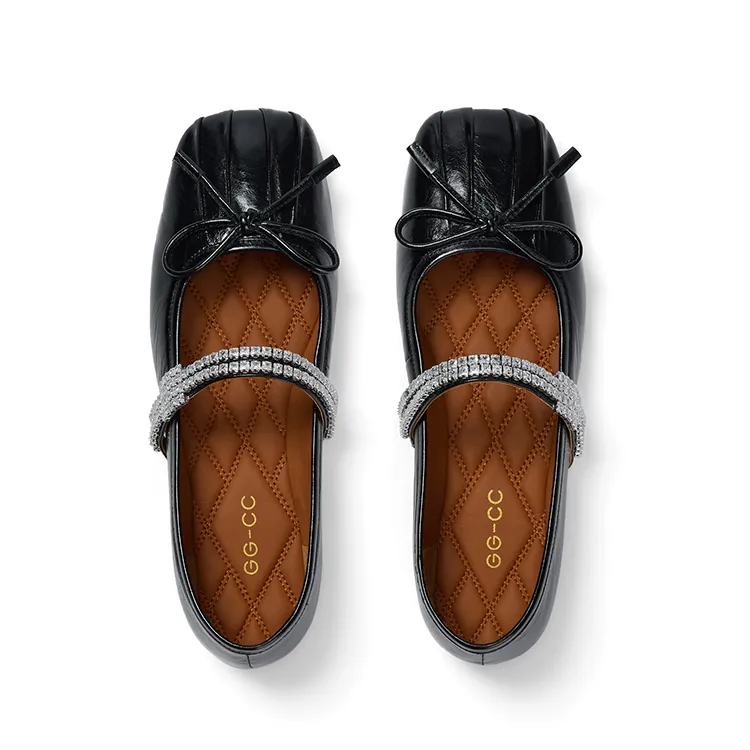 GG CC Flat Mary Jane Shoes Ballet Unlined Shoes 1cm Women's-8