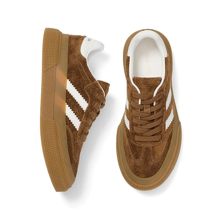 GG CC Skateboard Shoes Women's Low Top Coffee/Apricot/Gray-2