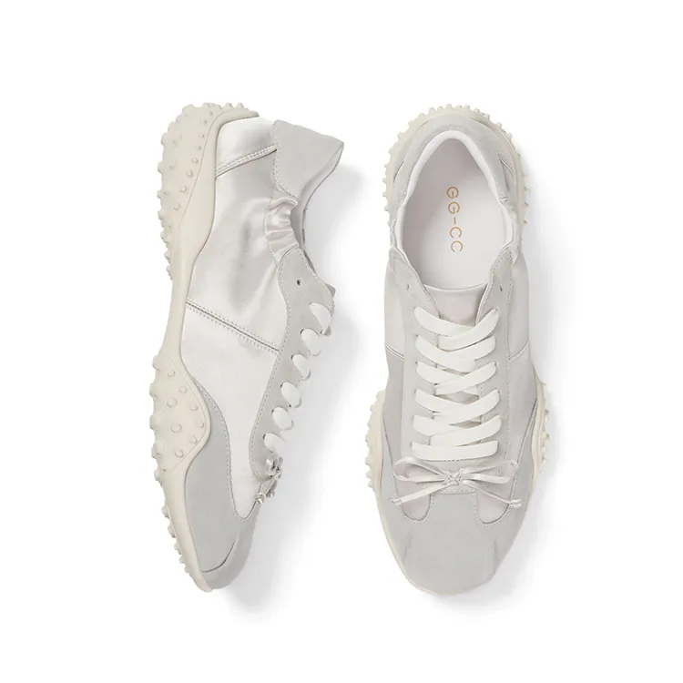 GG CC Skateboard Shoes Women's Low Top Ecru-1