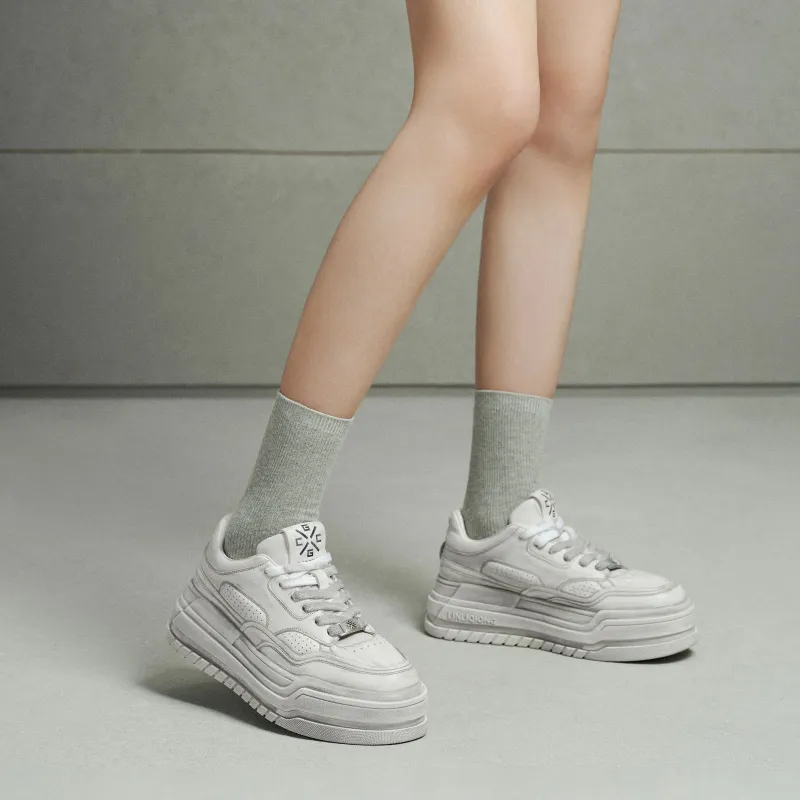 GG CC Skateboard Shoes Women's Low Top White/Ecru-5