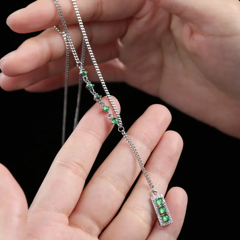 Oriental Jade Ice Type Necklaces Women's-3