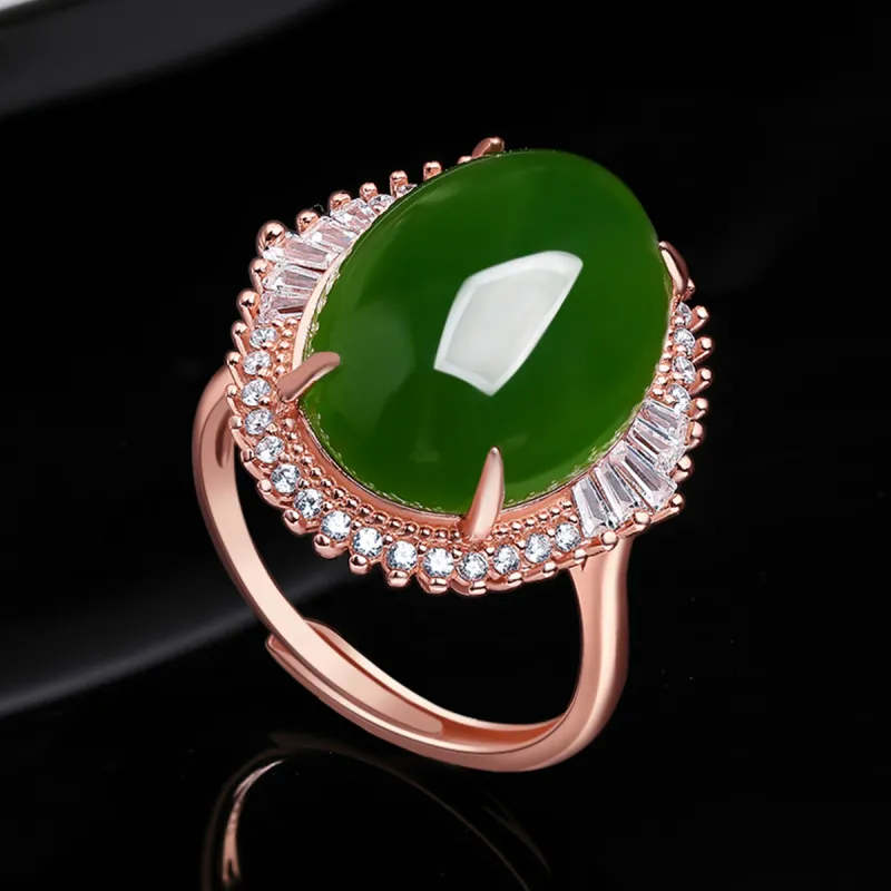 Oriental Jade Hetian Jade Rings Jasper Women's-4