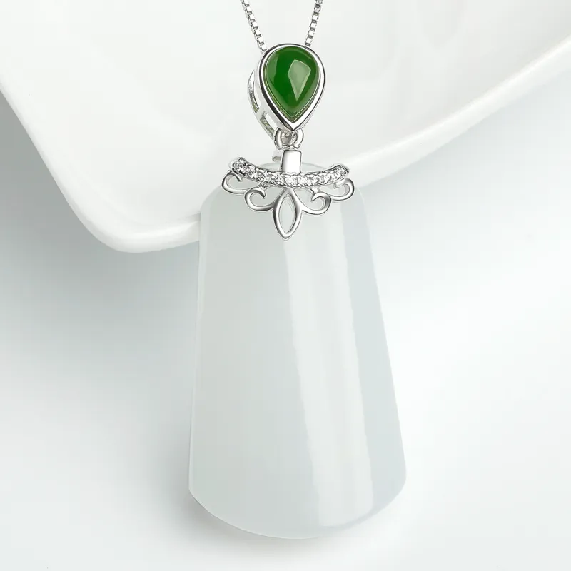 Oriental Jade Hetian Jade Necklaces White Jade Unisex-4