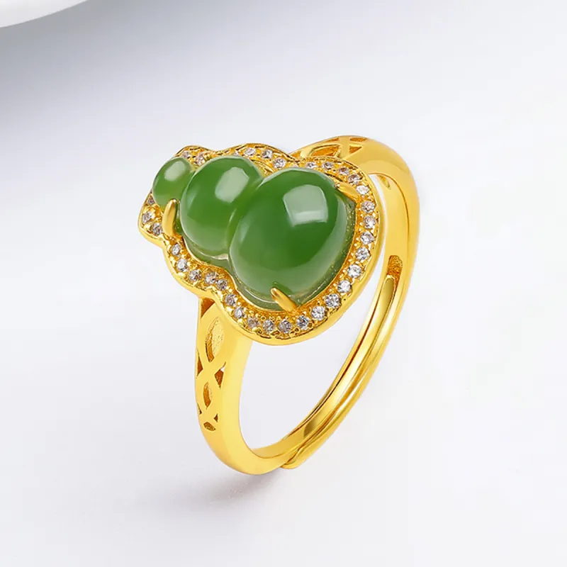Oriental Jade Rings Jasper Women's-1