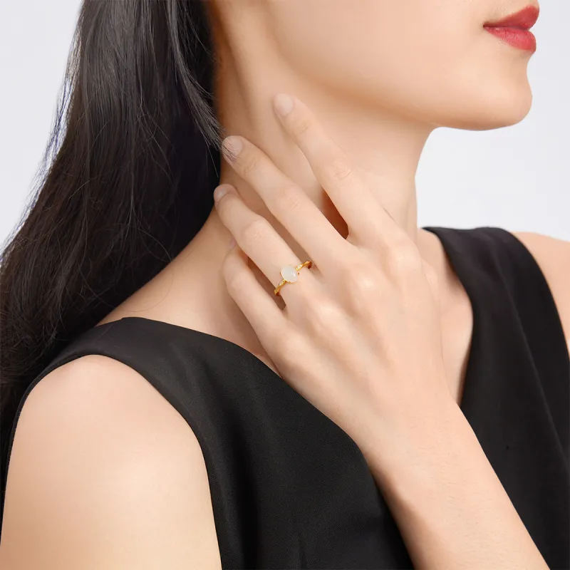 Oriental Jade Rings Pale Greenish White Jade Women's-4