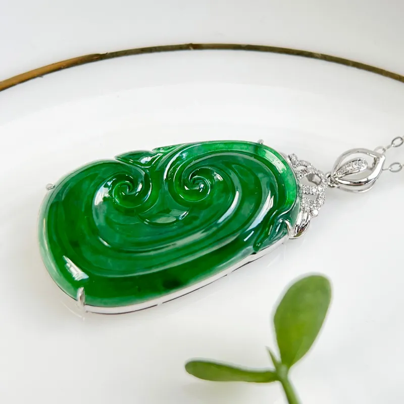 Oriental Jade Ice Type Necklaces Women's-5