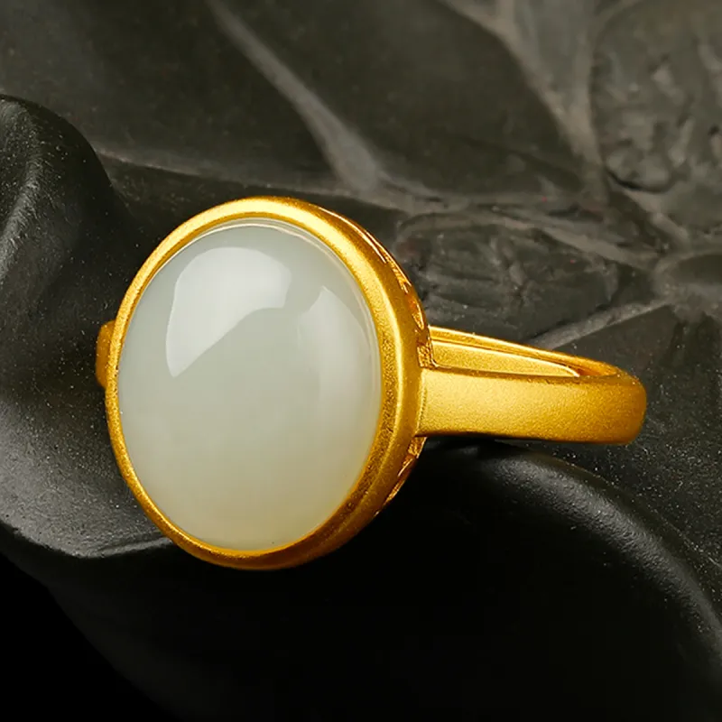Oriental Jade Hetian Jade Rings White Jade Women's-6