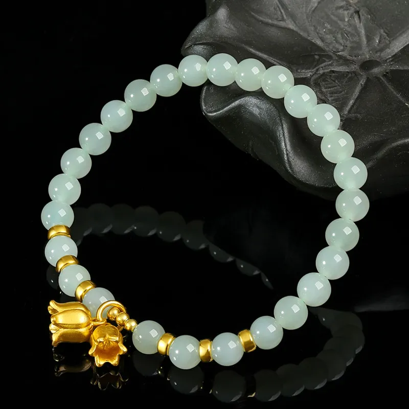 Oriental Jade Bracelets Pale Greenish White Jade Women's-3