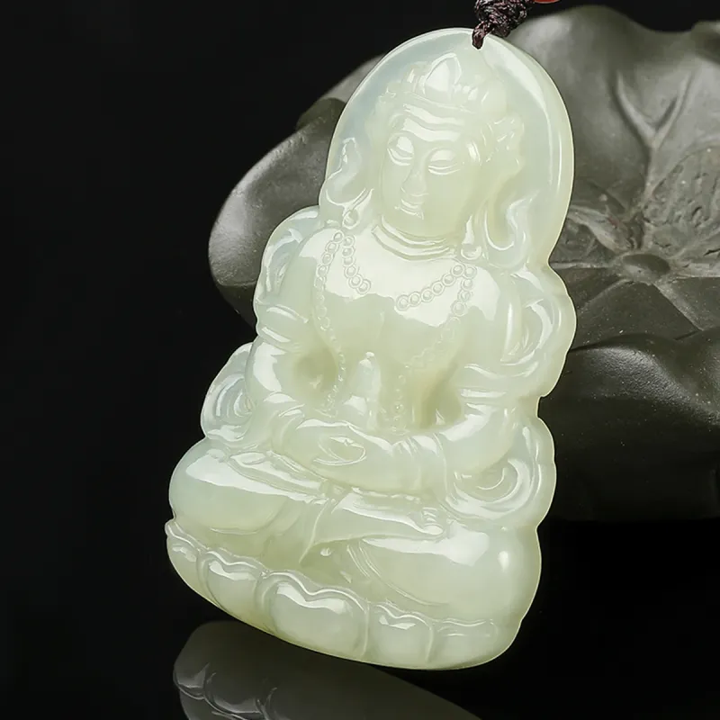 Oriental Jade Necklaces Pale Greenish White Jade Women's-1