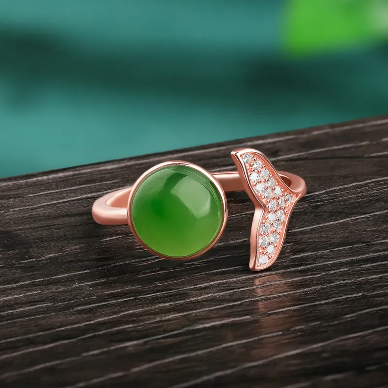 Oriental Jade Hetian Jade Rings Jasper Women's-1