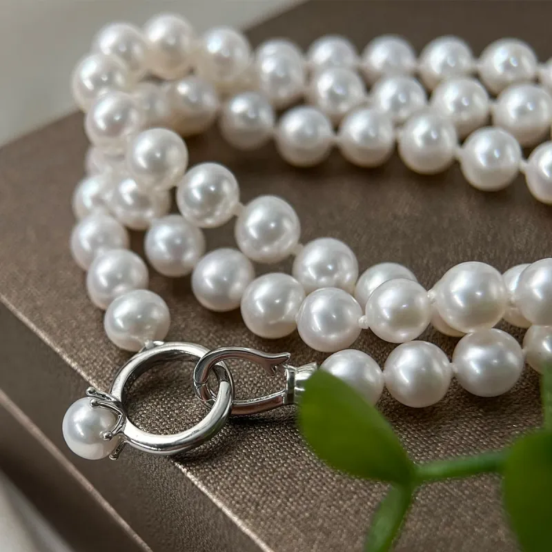 Oriental Jade Freshwater Pearl Necklaces Women's-3