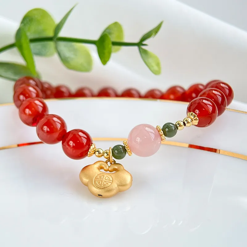Oriental Jade Agate Bracelets Women's-3