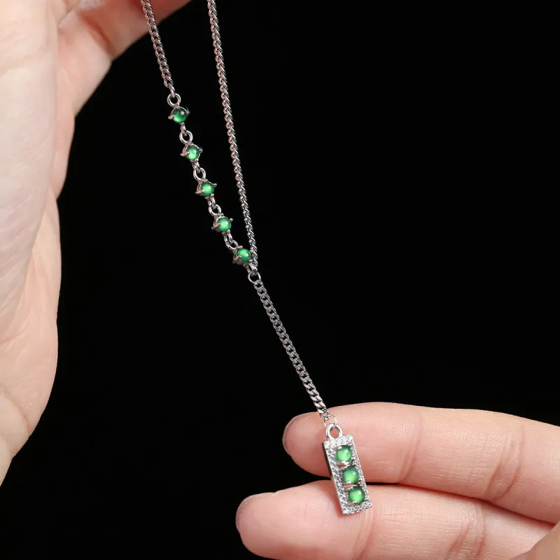 Oriental Jade Ice Type Necklaces Women's-5