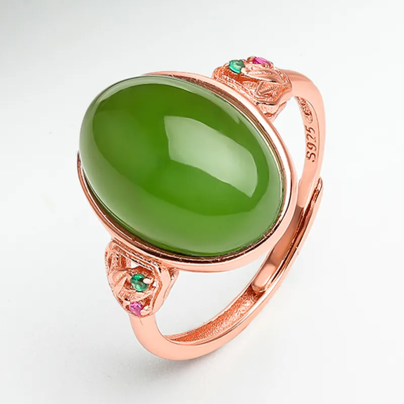 Oriental Jade Rings Jasper Women's-1
