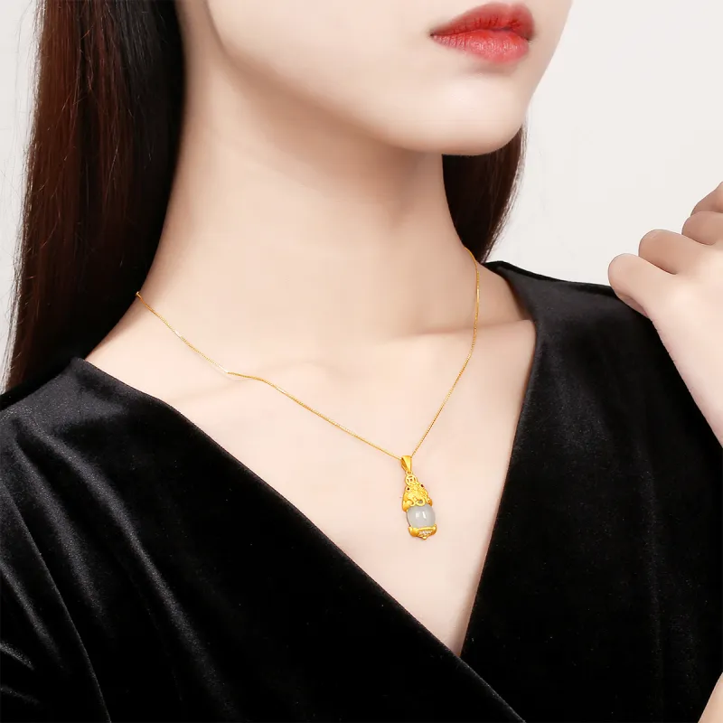 Oriental Jade Hetian Jade Necklaces White Jade Women's-2