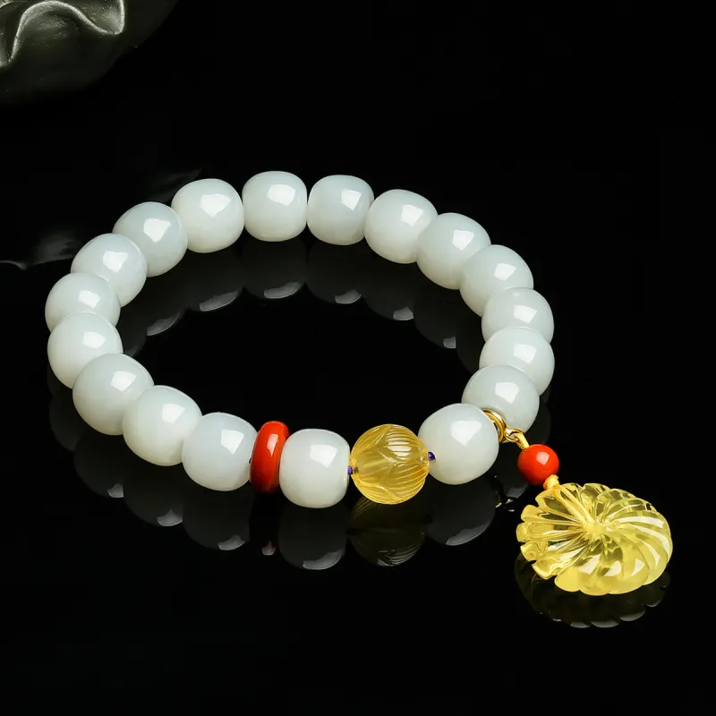 Oriental Jade Hetian Jade Bracelets Pale Greenish White Jade Women's-5