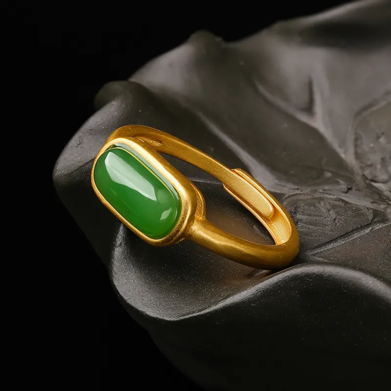 Oriental Jade Rings Jasper Women's-4