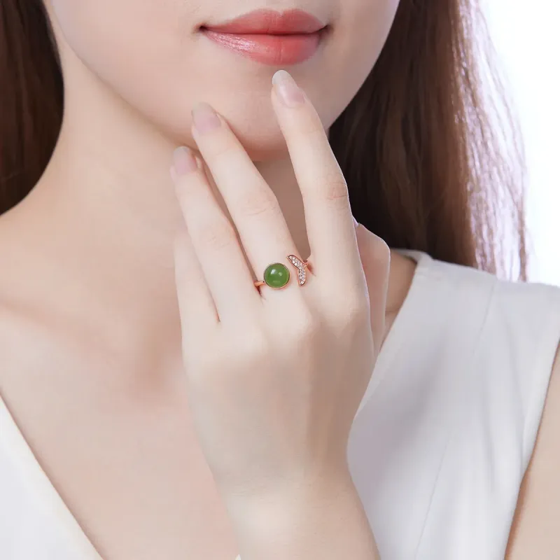 Oriental Jade Hetian Jade Rings Jasper Women's-4