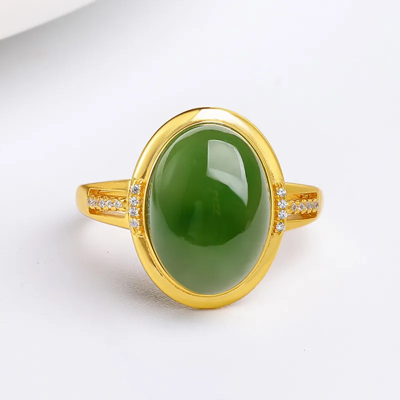 Oriental Jade Rings Jasper Women's-4