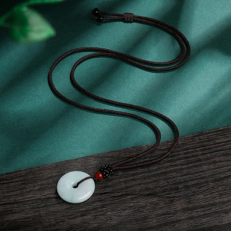 Oriental Jade Glutinous Jade Natural Jadeite Necklace Unisex-4