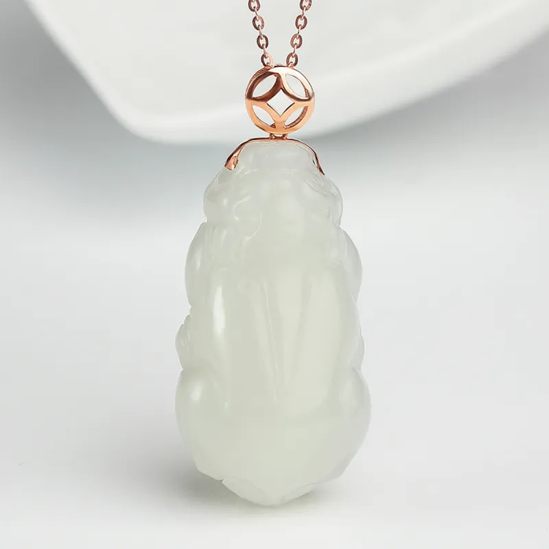 Oriental Jade Hetian Jade Necklaces White Jade Women's-5