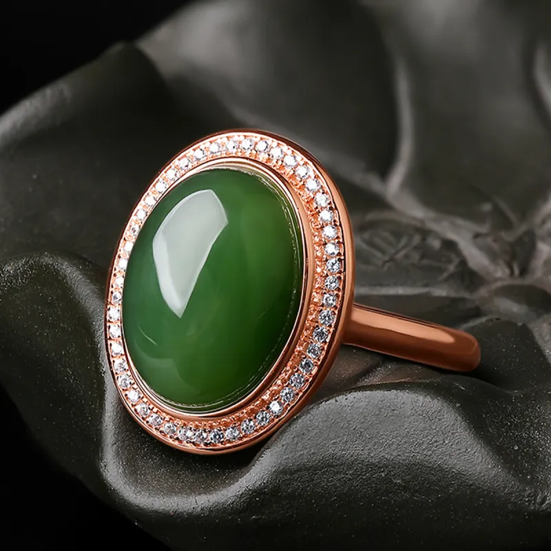 Oriental Jade Hetian Jade Rings Jasper Women's-5