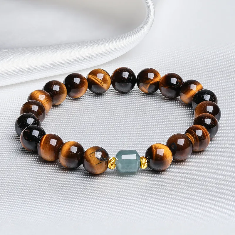 Oriental Jade Processing Tiger's Eye Stone Bracelets Unisex-1