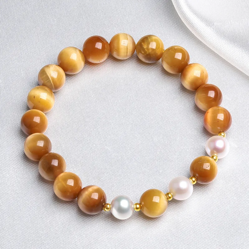 Oriental Jade Tiger's Eye Stone Bracelets Women's-5